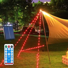 HK sell 스타로프 태양광 LED 스트링가드 타프 텐트 줄 끈 로프 캠핑 용품, 2개, 레드