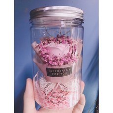 乾燥花畢業禮物，情人節生日禮物，畢業伴娘禮，婚禮小物，畢業花束, E 粉色香皂花(無燈串）