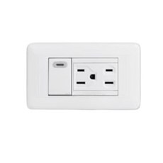 JYE中一 熊貓-1螢光開關1接地1插座_JY-4128W, 1個, 1螢光開關1接地1插座