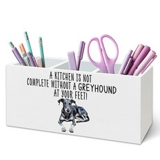 TWRVI Greyhound Gifts 조리대용 주방 기구 홀더 그레이하운드 강아지 주인 애호가 선물 그레이하운드 없이는 주방이 완성되지 않습니다. 주방 테이블 장식용 나무