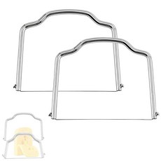 Ginhkok 치즈 커터 다목적 핸드헬드 스테인리스강 가정용 치즈 햄 절단 도구 그립감이 편안함 컷 실버 2개 세트