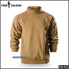 FREE SOLDIER 暴君戰術抓絨衣 保暖上衣 戰術上衣 毛衣 防寒衣 迷彩服 特警特勤 野戰搖滾-生存遊戲, 狼棕色,XXL, 1個