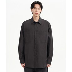 MUSINSA STANDARD 오버사이즈 워시드 포플린 더블 포켓 셔츠 [건메탈] 203016