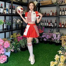 世界盃啦啦隊服裝 女成人足球寶貝制服套裝 啦啦操舞蹈服
