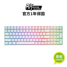 小白的生活工場*【RK】RK100 96% 藍牙三模無線機械鍵盤 白色紅軸 RGB 黑色茶軸, 白色, RK100, 茶軸/紅軸