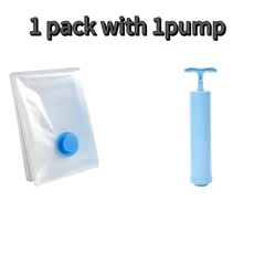 1-10PCS 의류 보관용 진공 가방 및 펌프 커버 대형 플라스틱 압축 빈 여행 액세서리 용기, 02 30x50cm, 03 1 pack with 1 pump, 1개
