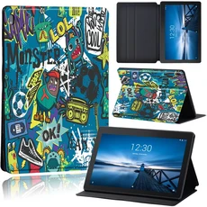 레노버 탭 M10 X605F X505F/탭 M10 PLUS X606F X/탭 E10 TB-X104F/TB-X104L 커버 가죽 낙서 사진 케이스 용, 20 graffiti005, 04 Tab M7