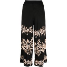 트윈셋 플로럴 모티프 크롭 니트 팬츠