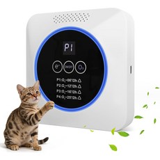 고양이 쓰레기통용 탈취제 반려동물 냄새 제거제용 이오나이저 공기청정기 쓰레기 및 냄새를 줄이고 욕실 주방 침실 작은 공간을 위한 조용한 제어에 도움 1