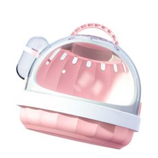 기니피그 캐리어 케이지 물병 포함 휴대용 햄스터 여행 케이스 작은 애완동물 게르빌 생쥐 드워프 햄스터용 그린 148494, 핑크