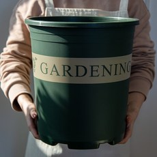 호르투스가든 플라스틱화분 모스그린 대형화분 플분 받침포함, 1개