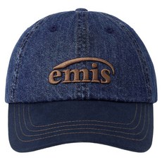 Emis 中性款水洗牛仔刺繡Logo棒球帽