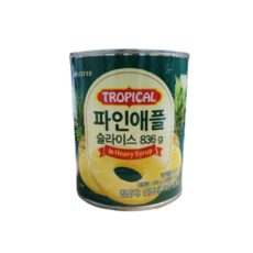 롯데 파인애플슬라이스 통조림, 836g, 6개