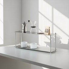 스텐 메탈 오브제 선반 B형 주방 컵 화장품 정리 멀티수납 쇠테리어 2size, 1개, 2단 (WWH3059)