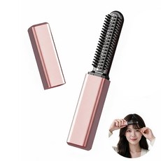 AOSOM 무선 미니 고데기 휴대용 헤어스타일링 앞머리 볼륨 빛고데기, JYX-18, 핑크