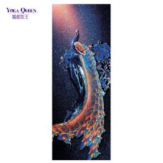 正品高檔瑜伽毯瑜伽布鋪巾瑜伽鋪巾吸汗毯毯巾毛巾瑜伽鋪巾防滑隔臟布, 孔雀【加寬80x183cm】, 1個