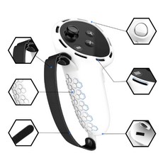 Quest3 VR 컨트롤러용 조절 가능한 스트랩으로 안전한 착용감과 편안한 그립감 제공, White