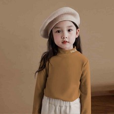 【洁白】女童半 高領 德絨 打底 衫 秋冬 小童內搭冬季保暖秋衣兒童女孩 長袖 上衣【AL】