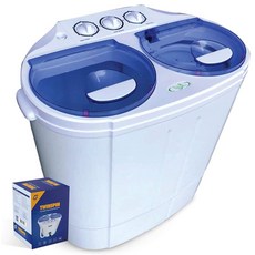 Garatic Portable Compact Mini Twin Tub Washing Machine w/Wash and Spin Cycle Built-in Gravity Dra