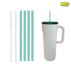 WAP 스타벅스 단테 스탠리 텀블러 호환 28cm 그린 내열 트라이탄 빨대 세척솔 세트, 1개