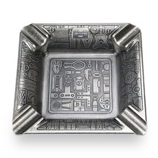 【崇德店】jifeng雪茄煙灰缸 大口徑煙槽設計 金屬煙缸JF-2004B, 古銀拉絲, 1個