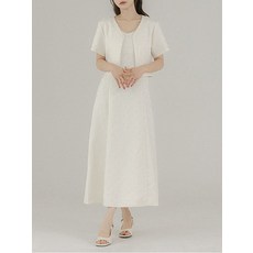 [리리앤코] 에르피딘 자가드 스판 반팔 자켓 롱 원피스 세트 (끈조절)