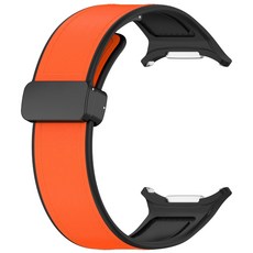 47mm 스마트워치 피트니스 비즈니스와 호환되는 마그네틱 클로저 실리콘 가죽 스트랩, 오렌지 강, 1개