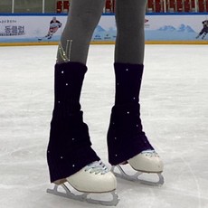 피겨스케이트 니트 레그워머 방한 발목 겨울 발토시, 1개, 블랙