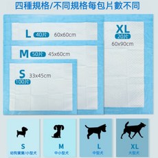 寵物尿墊 加厚超級吸水 瞬吸防漏, 1個, L(60*60單包40片)