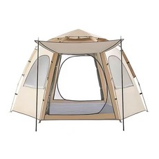 Shipshape 원터치텐트 야외 육각 텐트 백패킹텐트 캠핑그늘막텐트 햇빛을가리다 비를막다텐트 2~4인용 5~8인용, 240*210*145cm