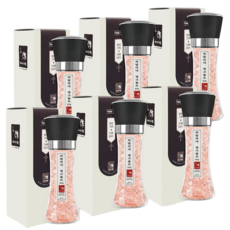 아이작 히말라야 핑크솔트 그라인더 소금 답례품, 6개, 230g