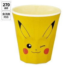 日本SKATER 皮卡丘兒童餐具組，含餐盤水杯，環保美耐皿材質，寶可夢授權, 1個, 皮卡丘水杯（現貨/634871）, 黃色, 餐盤、水杯