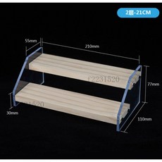 手辦模型展示架實木階梯展示架公仔展示架手辦收納架盲盒收納架原木階梯展示架樓梯架壓克力展示架公, 1個, 2層20CM