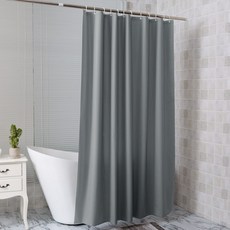 든든스토어 PEVA 욕실 샤워커튼 무지그레이 180cm 커튼고리 포함, 1개
