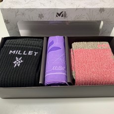 [밀레] 설 선물세트 여성 등산 양말 2족 스카프 선물세트 MXSXO911, PURPLE, 1개