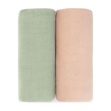 Comfy Cubs 모슬린 포대기 담요 1개 팩 - 118.9 x 119.4cm47 47인치 부드러운 면 아기 세트 신생아를 위한 대형 다용도 랩 자가 진정 삼나무 15862, Sage and Blush