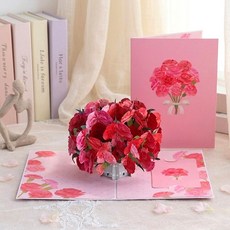 3D 카네이션 팝업카드 어버이날 선생님 입체 감사카드, 1개, 핑크