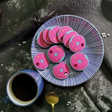 甜甜圈造型可愛鑰匙圈 矽膠材質 多種顏色可選, 桃紅鑰匙套, 1個