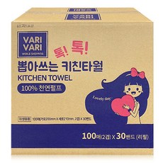 톡톡 뽑아쓰는 키친타올 리필 ( 30밴드), 100매, 30세트