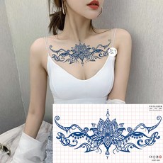 漸黑刺青貼紙 大邱紋身美胸美腰美背 逼真不反光 半永久果膠 暫時果汁紋身貼, 1個, 胸背 GZXT-020