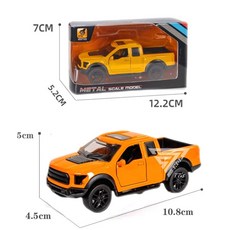 【台灣出貨】1:43合金超跑模型車，仿真警車合金模型，兒童玩具賽車, 福特皮卡-橘, 1個