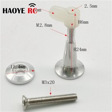Haoye 2 세트 조정 방향타 제어 뿔 콘 암 서보 로커 RC 비행기 날개 전기 폼 모델 호환 부품, 01 2 sets type02
