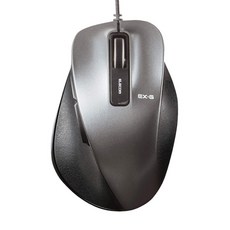 ELECOM USB 5 BlueLED 마우스 유선 M사이즈 버튼(뒤로·진행 버튼 탑재) 손잡이의