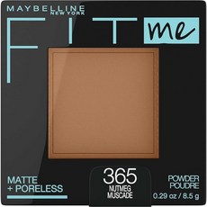 Maybelline Fit Me 매트 + 포어리스 프레스 페이스 파우더 메이크업 및 세팅, 365 NUTMEG, 1개