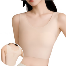 Suivuhug [판매1위!] 여성 가슴 작게 보이는 헴라인 셋 브라 / 헴라인 가슴 작아보이는 속옷 투명 밀착 브라/가슴작게보이는헴라인브라