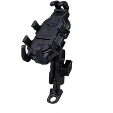 JDR 摩托車手機架 15W 無線快充 減震版 適用 12V-24V, 黑色, Y型照後鏡