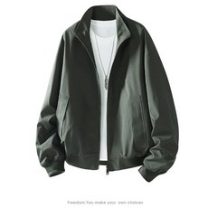 純色運動工裝夾克男款 春冬季新款防風寬鬆外套, 2XL, 深灰