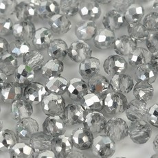 크리스탈 유리 론델컷 론델 비즈 2mm 그라데이션 AB, 1세트, F0260. 실버그레이