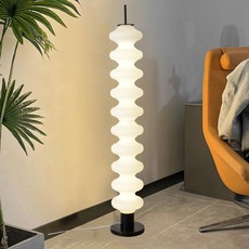 거실 장스탠드 웨이브 조명 플로어 무드등 물결 난광 글라스 빛 인테리어 감성, 블랙 웜라이트