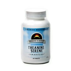 SOURCE NATURALS 無麩質無糖茶氨酸膳食補充錠, 60顆, 1罐